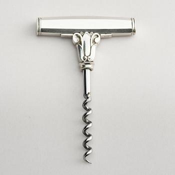Georg Jensen, a sterling silver corkscrew, model 'Dronning/Acanthus', Copenhagen, Denmark efter 1945.
