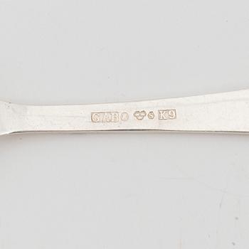 Jacob Ängman, a 27-piece silver cutlery, model 'Rosenholm', GAB, including Stockholm, 1962.