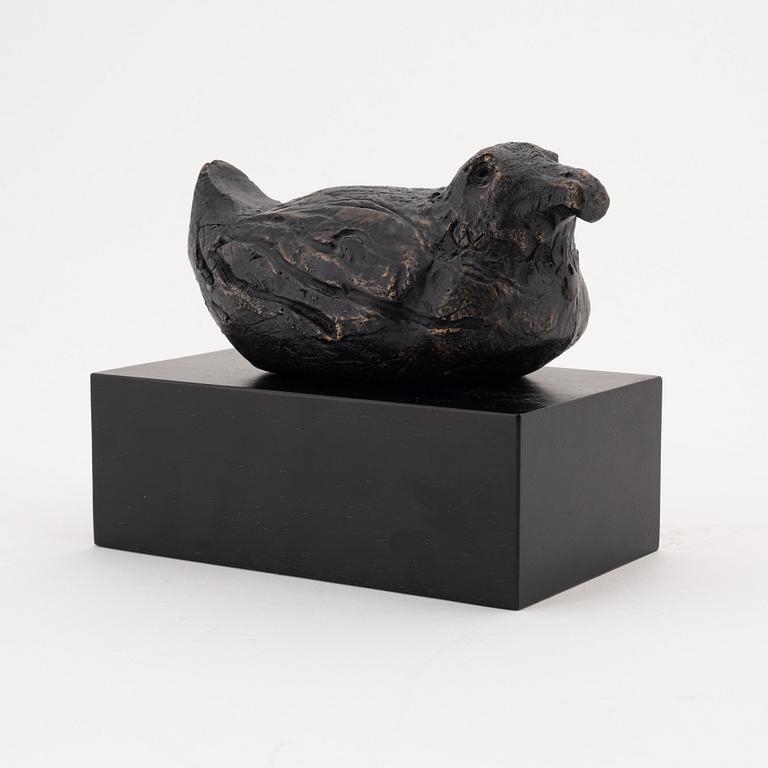 Henrik Allert, sculpture. Signed. Foundry mark. Bronze, total height 14 cm, length 17 cm.