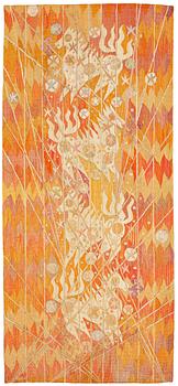 Barbro Nilsson, A TAPESTRY, "Linjenät - Elektriska linjenätet", a tapestry variant, ca 244,5 x 109,5 cm, signed AB MMF BN.