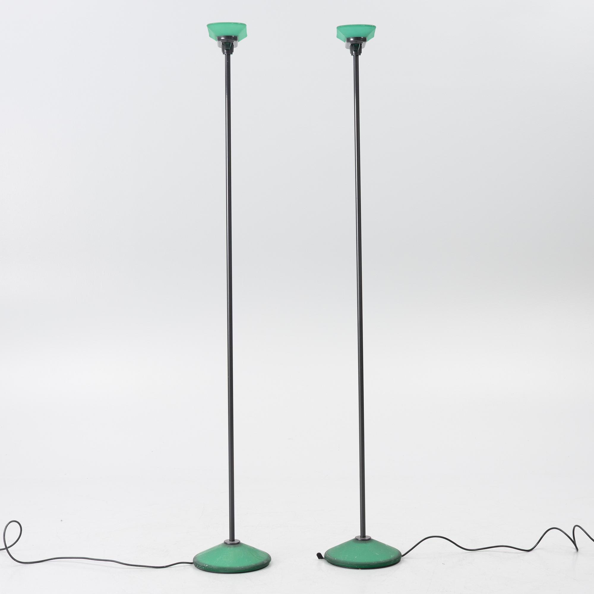 Perry King, Santiago Miranda & Gianluigi Arnald, a pair of floor lamps,, "Jill", Arteluce, Italy.