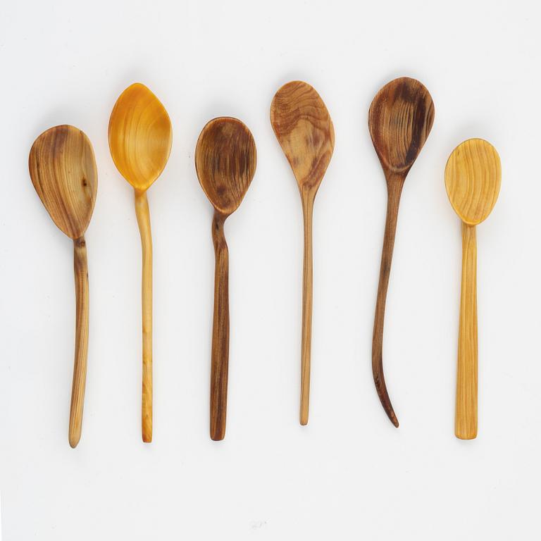 Magnus Ek, a set of six wood spoons for Oaxen Krog.