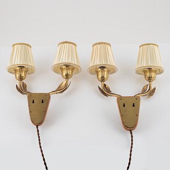 Harald Notini, wall lamps 1 pair, model "8651", Arvid Böhlmarks Lampfabrik, 1940s-50s.