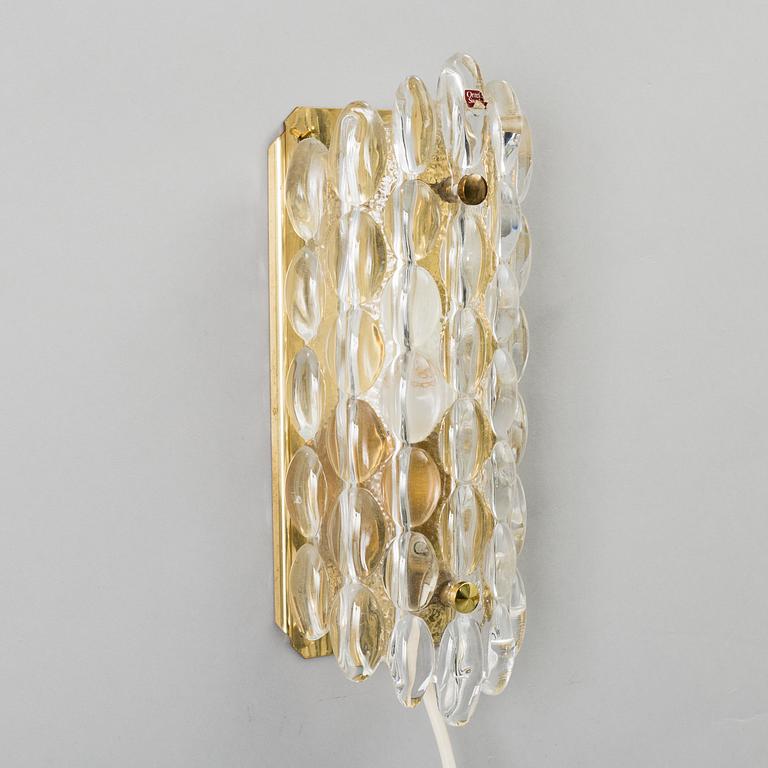 CARL FAGERLUND, a ceiling light and a wall light, Orrefors, second half of the 20th century.