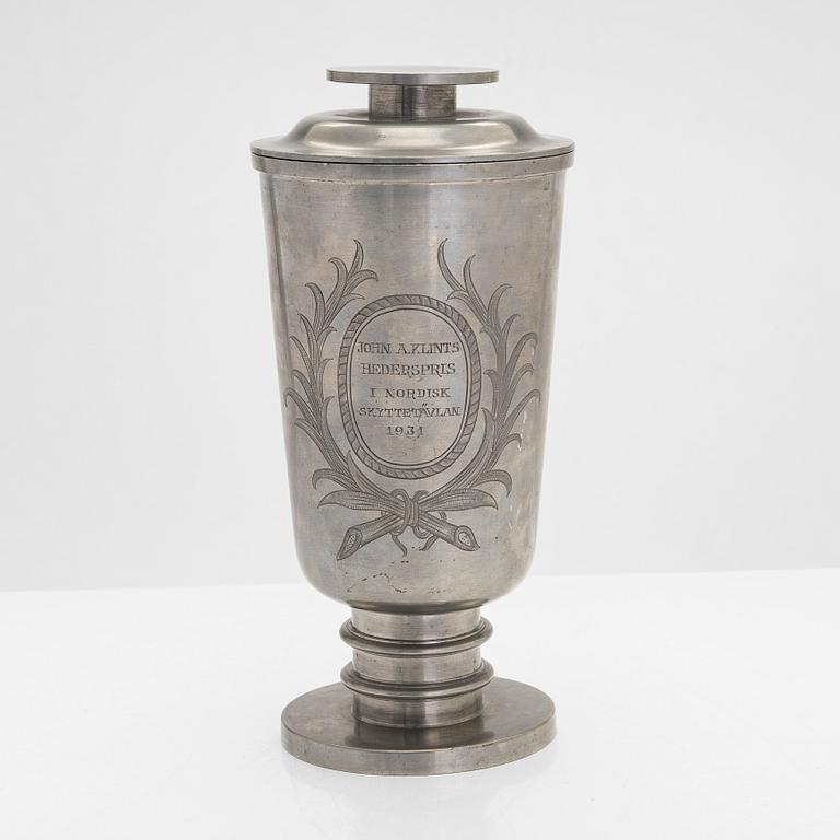 A lidded pewter goblet, Firma Svenskt Tenn, Stockholm 1931.