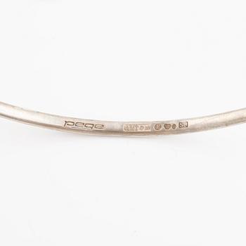 Karl-Erik Palmberg, silver neck ring with smoky quartz, Alton.