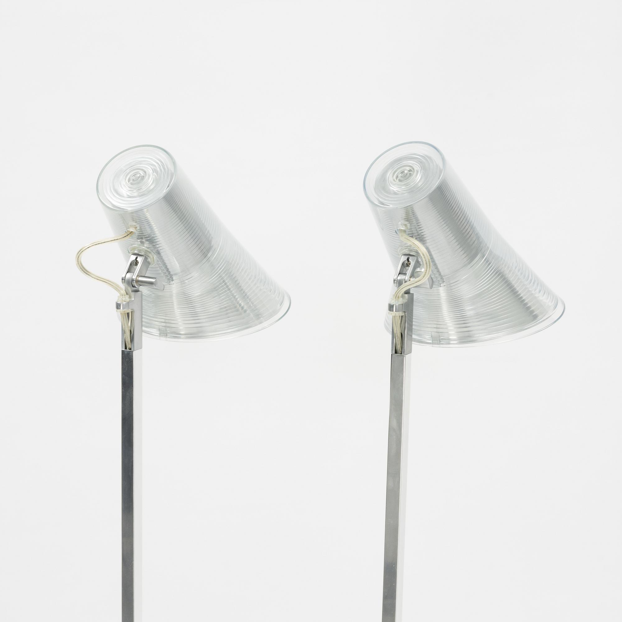 Philippe Starck, a pair of 'Kelvin' floor lights, Flos, Italy.