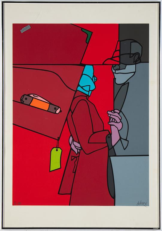 Valerio Adami, silkscreen, signed and numbered 30/100.