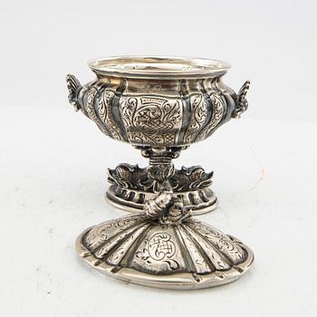 Carl Hoff sockerskål med lock, silver Helsingborg 1930.