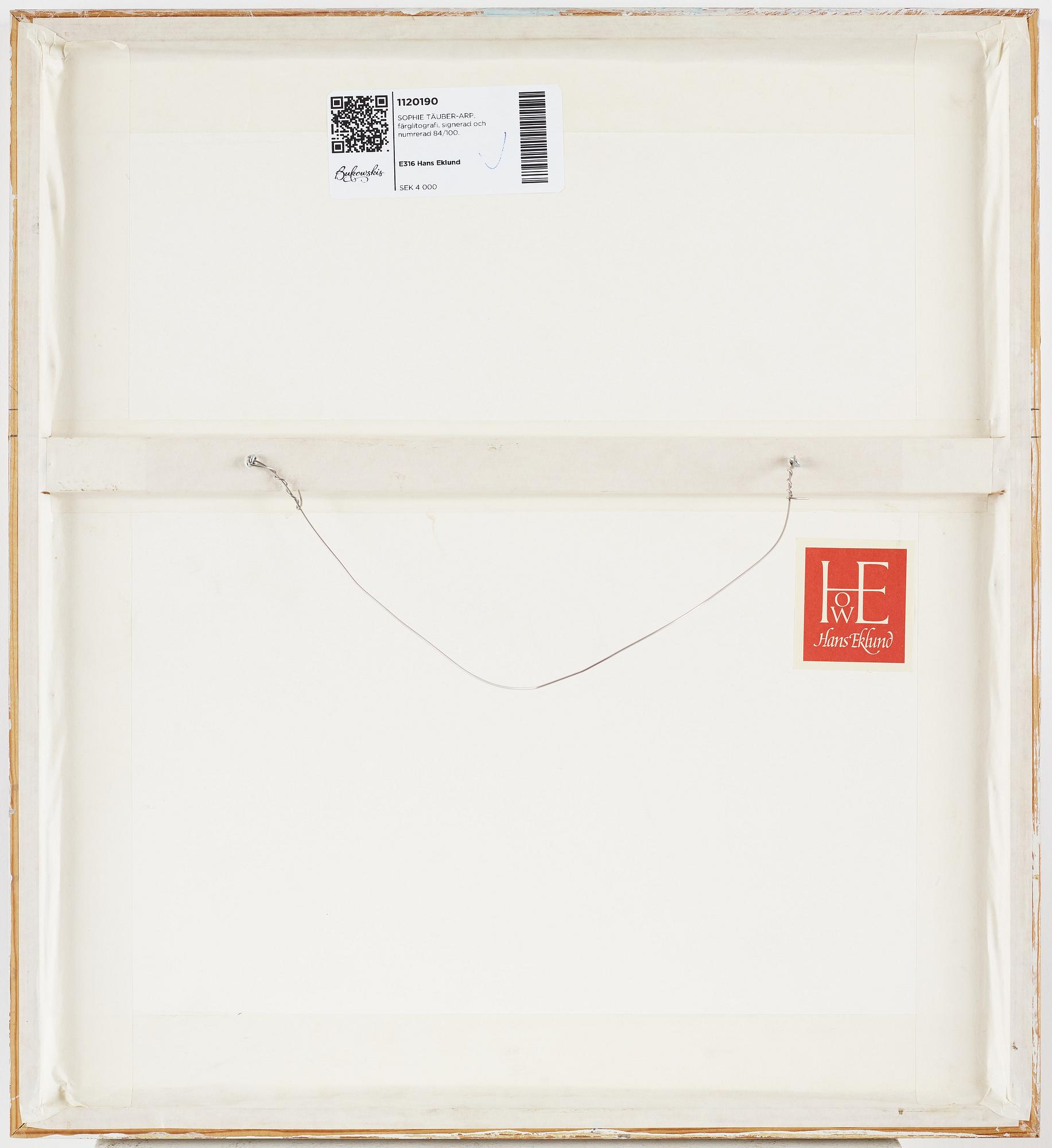 SOPHIE TÄUBER-ARP, färglitografi, signerad och numrerad 84/100.