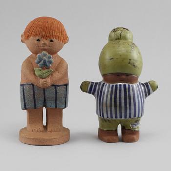 FIGURINER, 2 st, stengods, Lisa Larson, Gustavsberg, 1900-talets andra hälft.