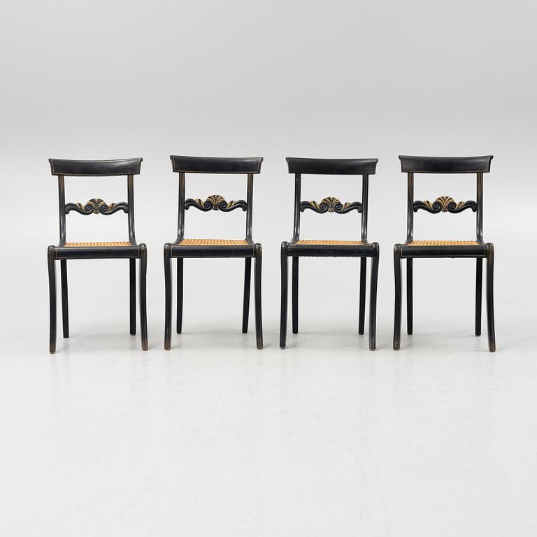 Four late Empire chairs, mid-19th Century.