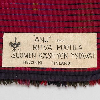 Ritva Puotila, a Finnish ryijy rug for the Friends of Finnish Handicraft. Circa 120 x 90 cm.