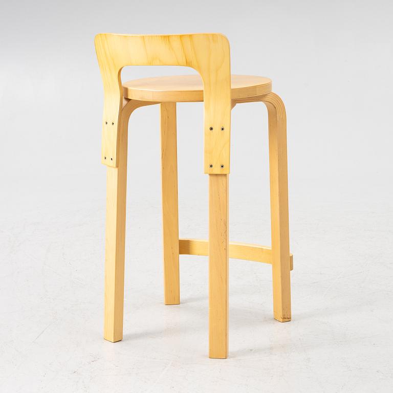 Alvar Aalto, bar stool, K65, Artek, Finland, contemporary production.