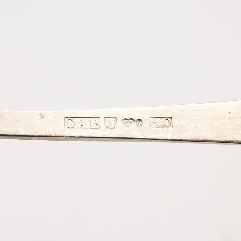Jacob Ängman, Bestickuppsättning, 48 delar, silver, modell "Rosenholm", GAB, Eskilstuna och Stockholm, 1900-talets andra hälft.