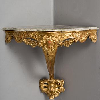 A Swedish Rococo console table, second half of the 18th century.