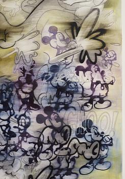 BILLY COPLEY, mixed media on paper, verso signed and dated 1994.