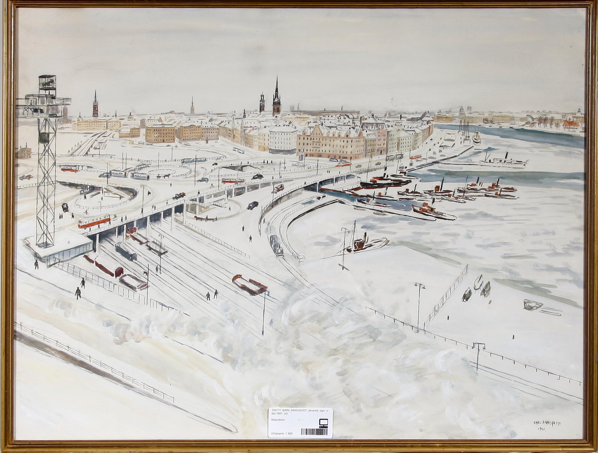KARL DAHLQVIST, akvarell, sign  o dat 1941.