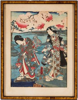 TRÄSNITT, 3 st, Japan, 1800/1900-tal.