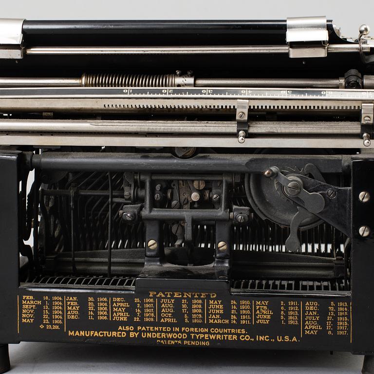 A early 20th century Underwood typewriter.