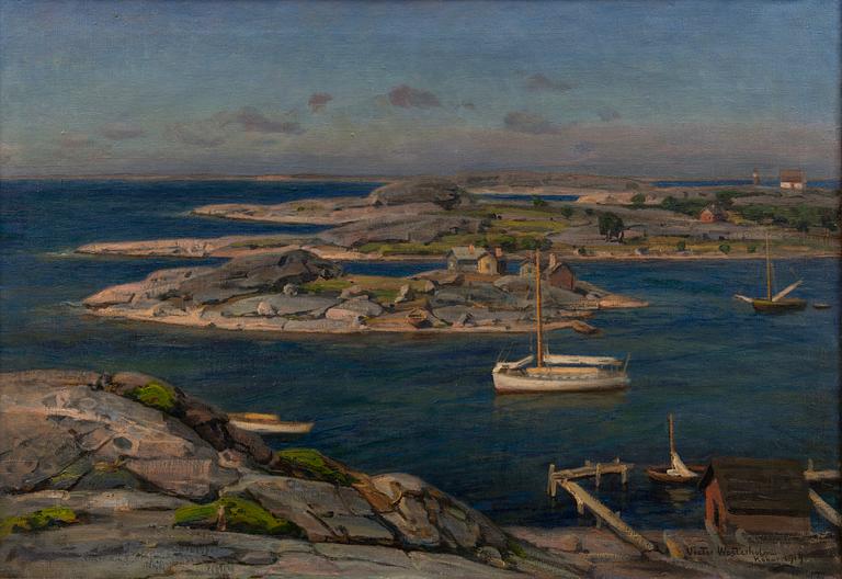 VICTOR WESTERHOLM, oil on canvas, sigbed and dated Kökar 1919.