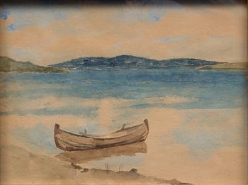 MARIA WIIK, A ROWBOAT ON THE SHORE.