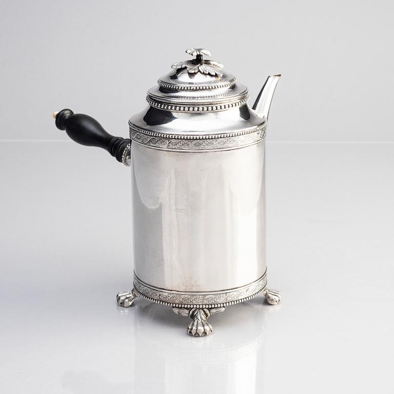 A Swedish 18th century silver coffee-pot, mark of Nils Tornberg, Linköping 1792.