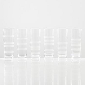 Ingegerd Råman, champagneglas, 12 st, "Slowfox", Orrefors, 1900-tales senare del.