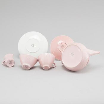 a porcelian tea set of 27 pcs, "Rosmarin", Rörstrand, from the latter half of the 20th century.