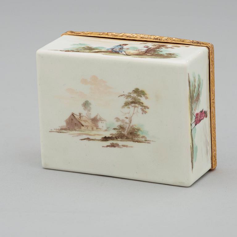 An 18th century enamel and copper snuff-box.