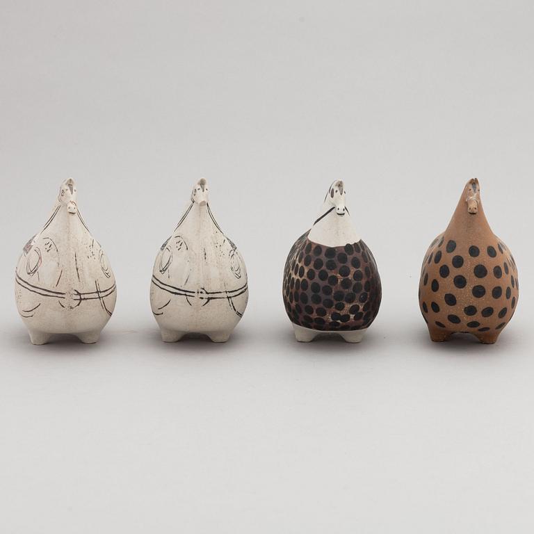 Stig Lindberg, figuriner, stengods, 4 st, Gustavsberg studio.
