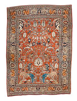 871. ANTIQUE TABRIZ FIGURAL. 191 x 138,5 cm.