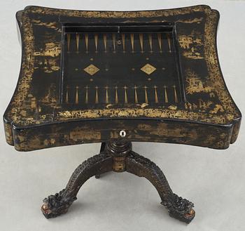 A lacquer games table. Qing dynasty, 19th Century.