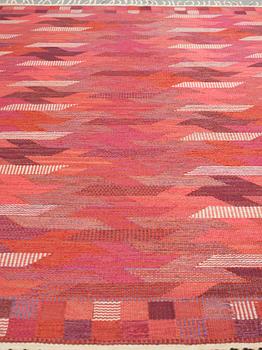 Barbro Nilsson, A CARPET, "Rödarp", flat weave, ca 247 x 190,5 cm, signed AB MMF BN.