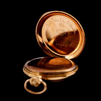 FICKUR, 18 k guld, omkring år 1900.