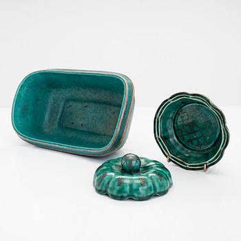 Wilhelm Kåge, samling, 6 delar, "Argenta", Gustavsberg.