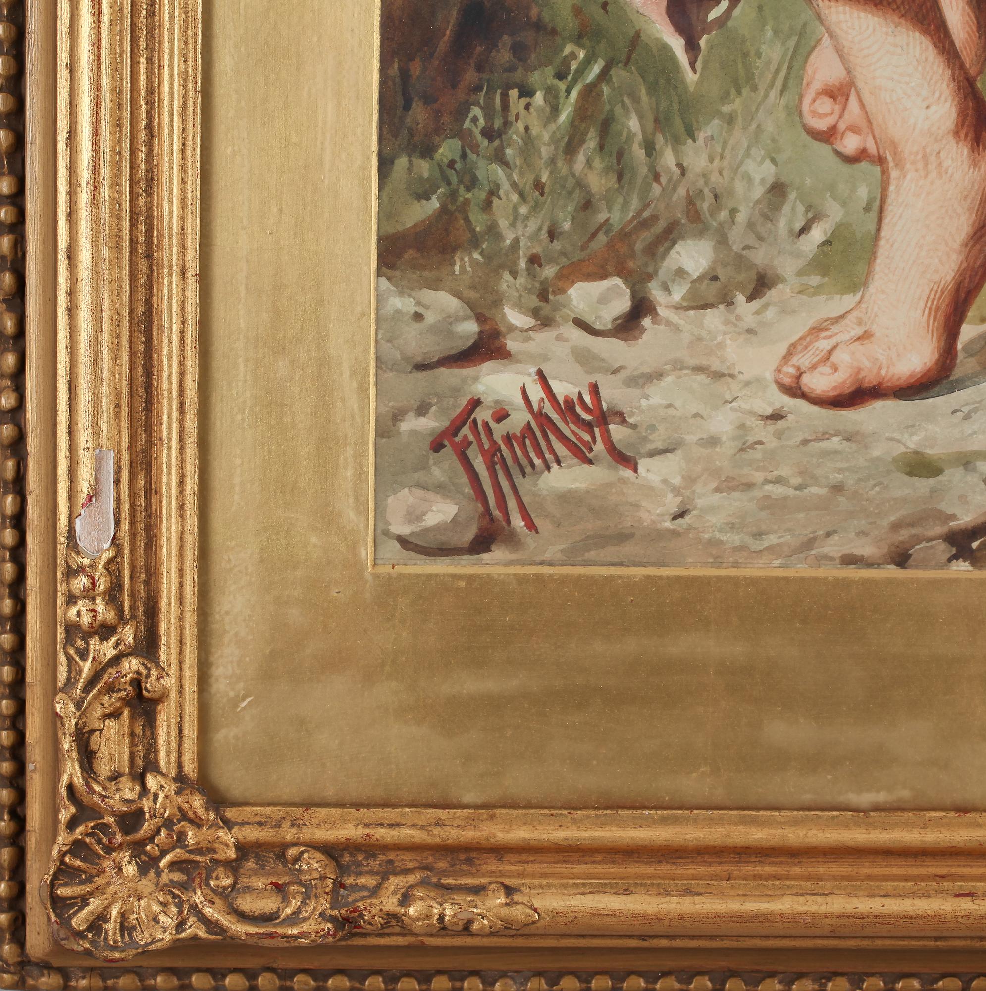 OKÄND KONSTNÄR, akvarell, England, signerad T Hinkley, sent 1800-tal.