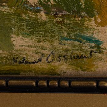 HELMER OSSLUND, oil on grease proof paper/paper-panel, signed.