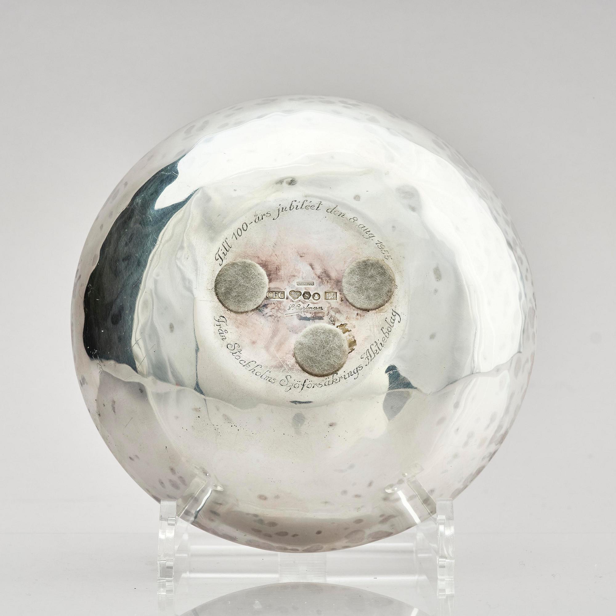 Carl Fredrik Carlman, a sterling silver ashtray, designed by Sven Carlman, Stockholm, Sweden 1955.
