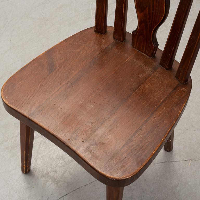 A set of four pine chairs, 1930's-40's.