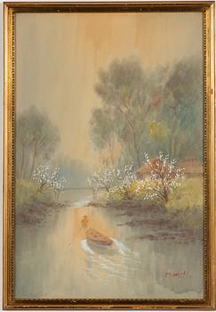 Two Japanese watercolours, including Y. Matsumoto, 20th century.