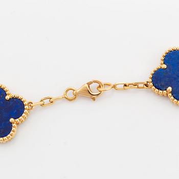 A Van Cleef & Arpels necklace "Alhambra" in 18K gold and lapis lazuli.