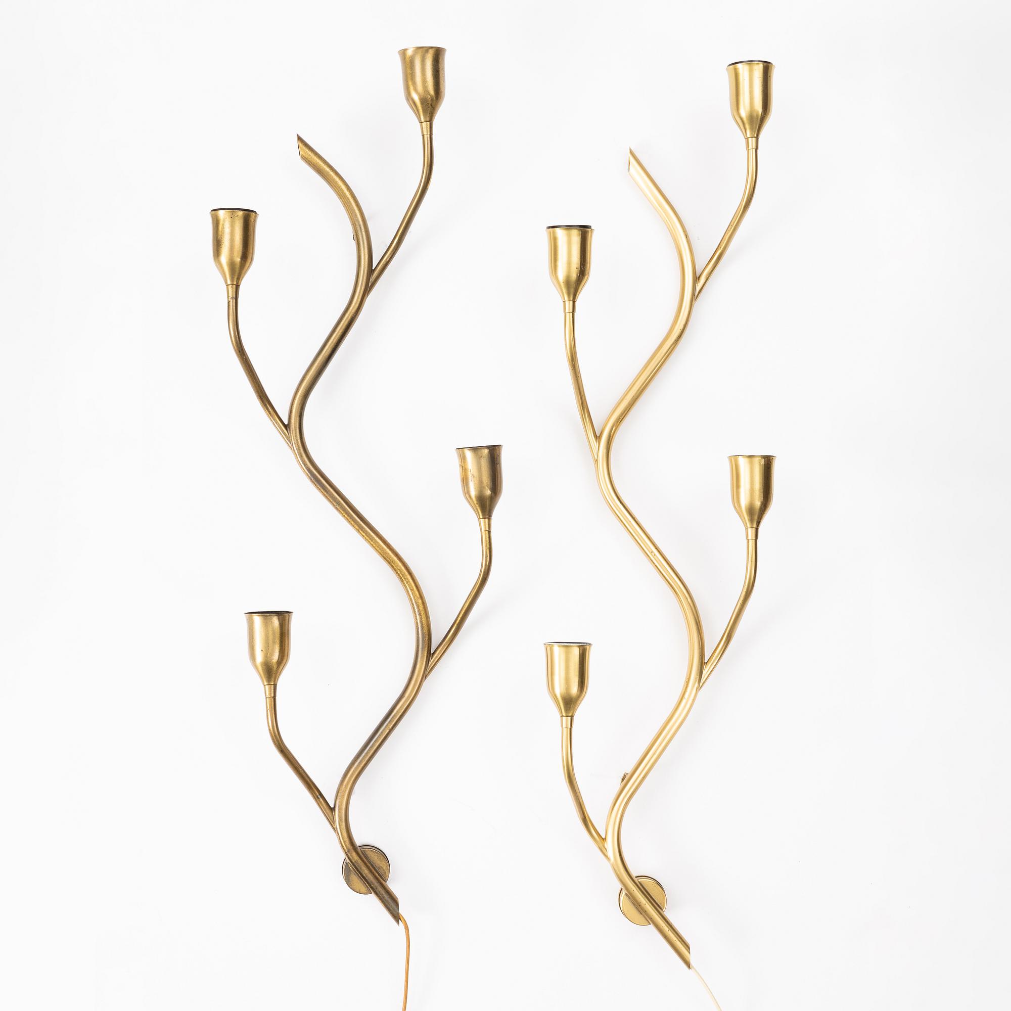 A pair of wall lamps, Astra, Norway, 1940s/50s.