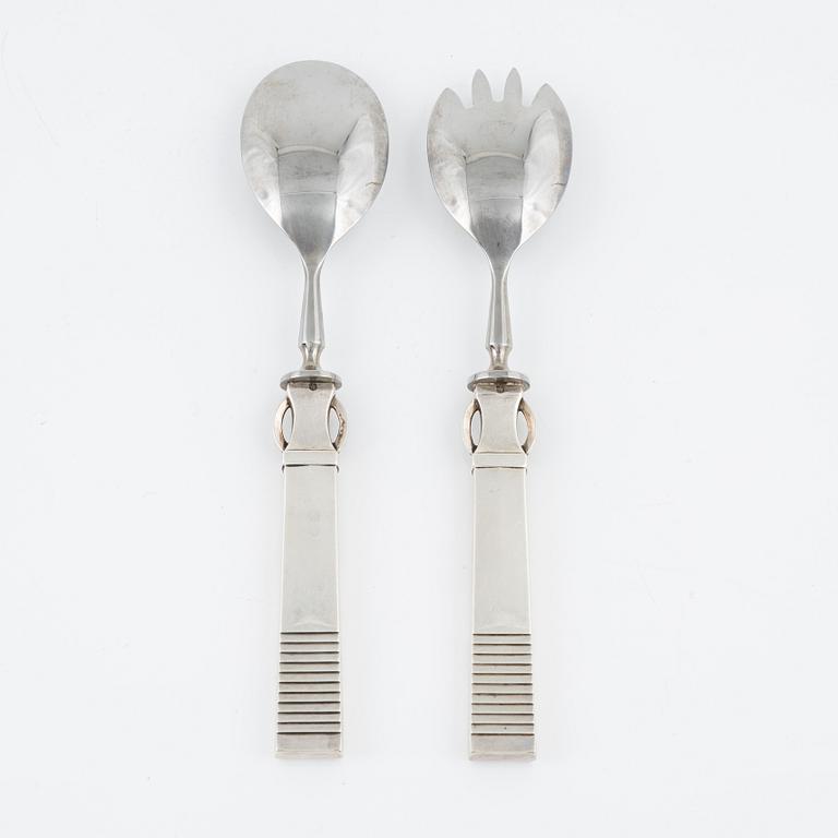 Georg Jensen, serveringsbestick, ett par, sterlingsilver, Danmark omkring 1930.