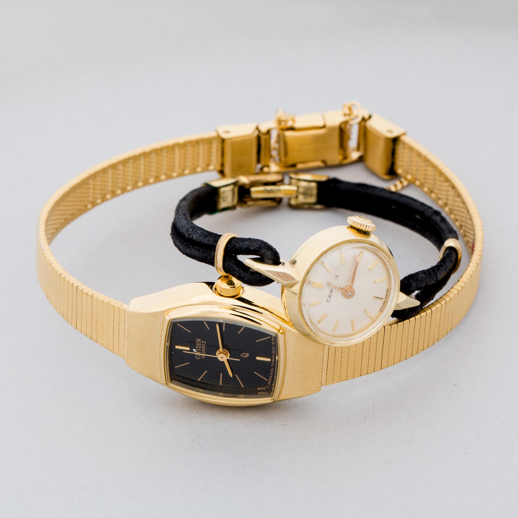 ARMBANSDUR, 2 ST, Citizen, samt Certina.
