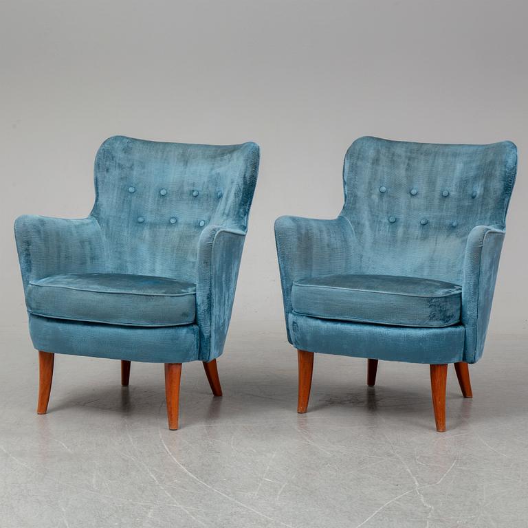 A pair of Swedish easy chairs.