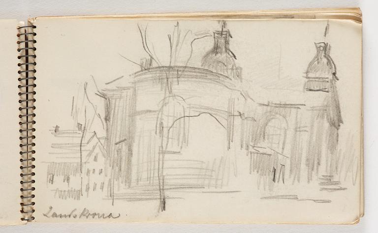 Lotte Laserstein, 10 små skissblock med teckningar.