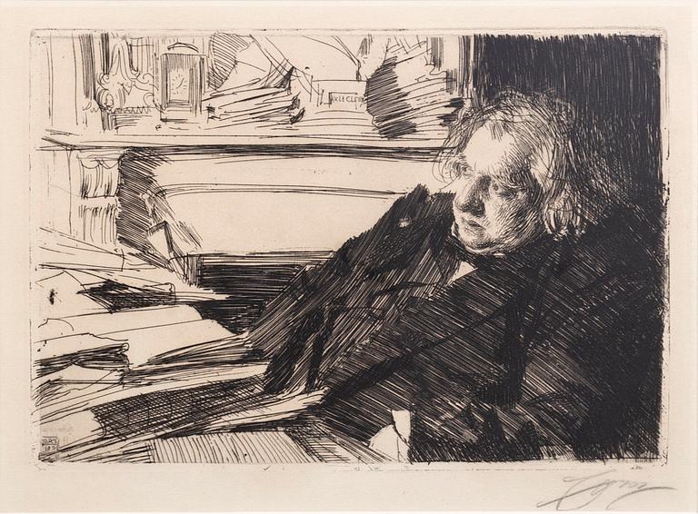 Anders Zorn, a signed etching.