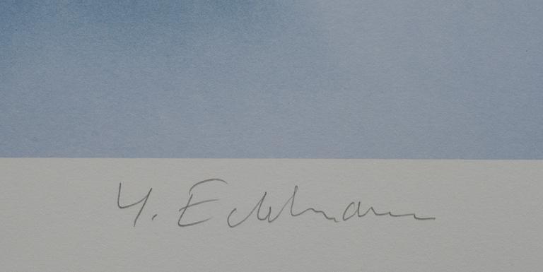 YRJÖ EDELMANN, färglitografier, 2 st, signerad och numrerade 220/375.