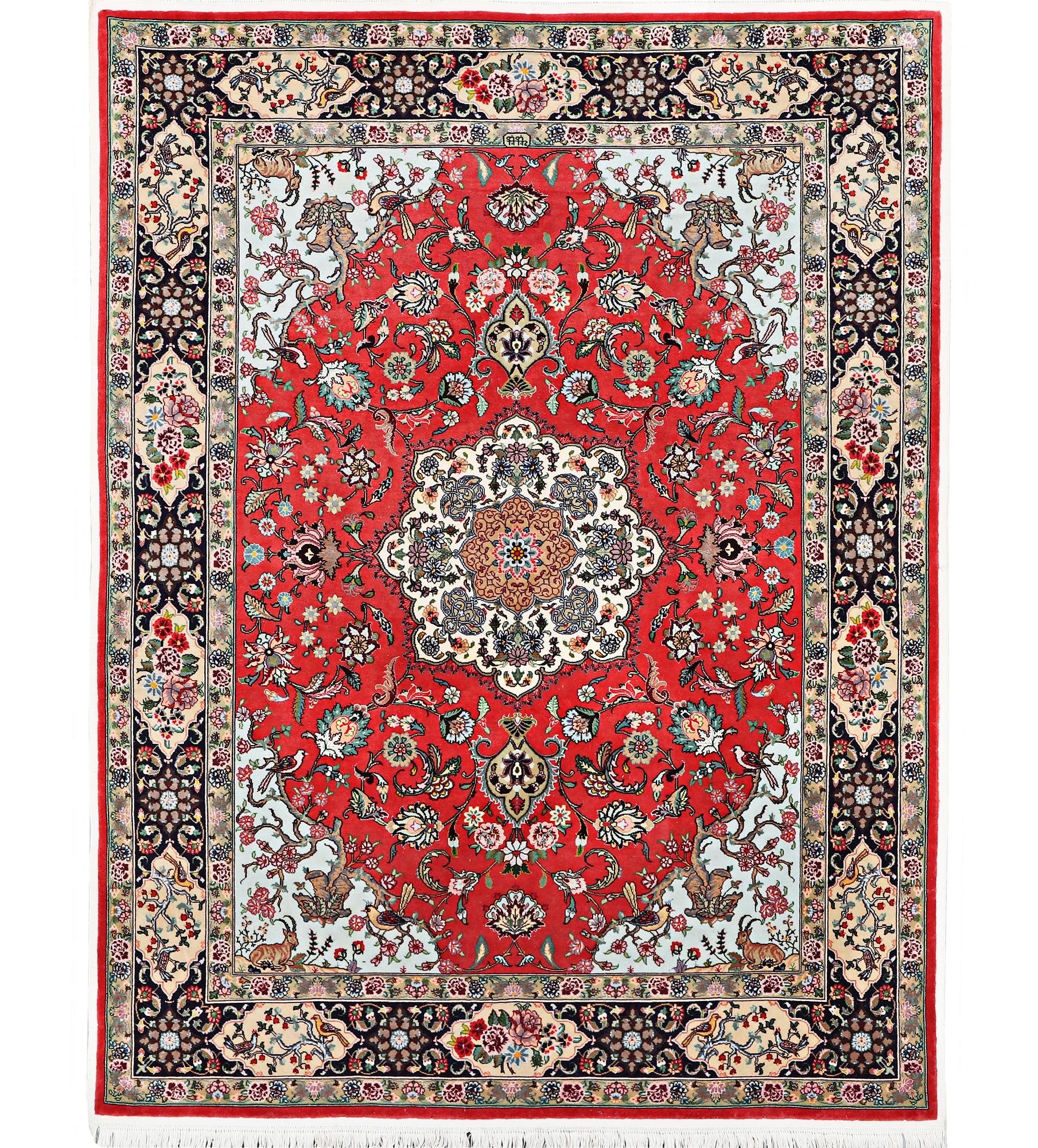 A carpet, Tabriz, part silk, c. 202 x 152 cm.